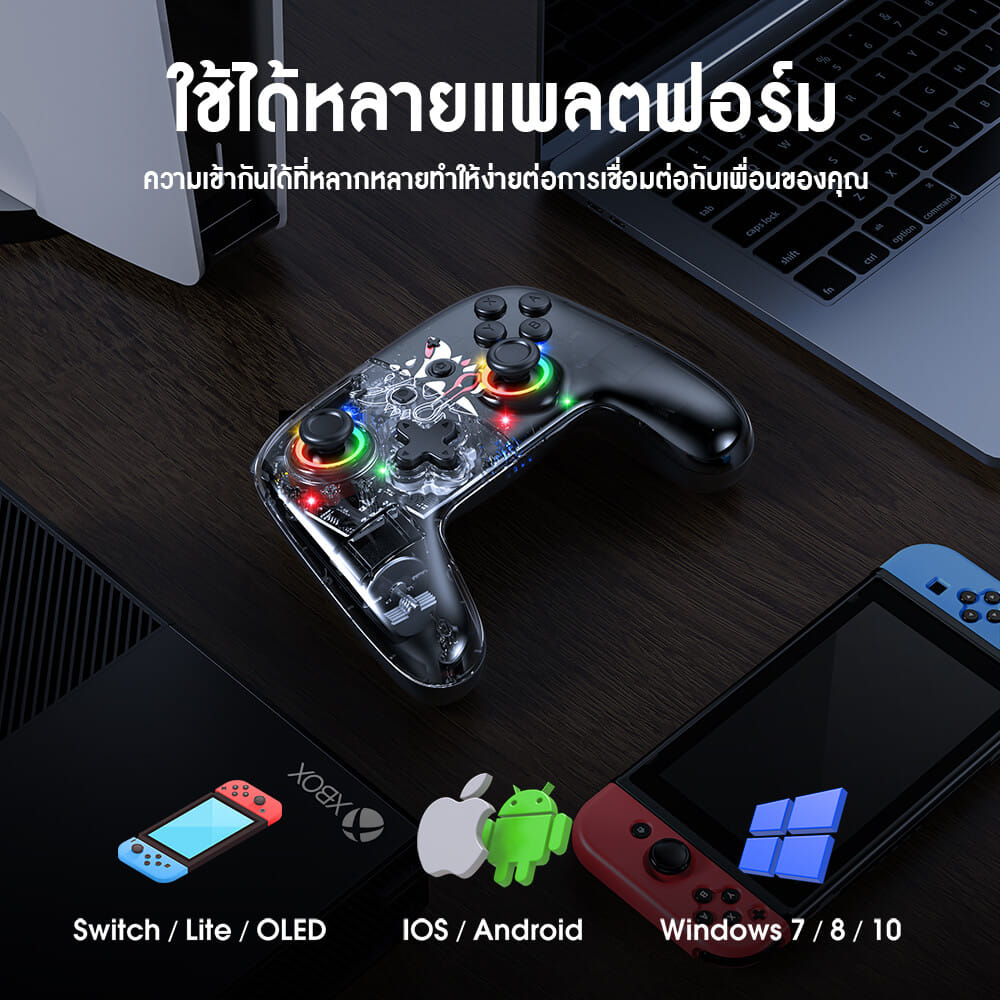 จอยเกมไร้สาย ONIKUMA SA'ME - สีดำ_6